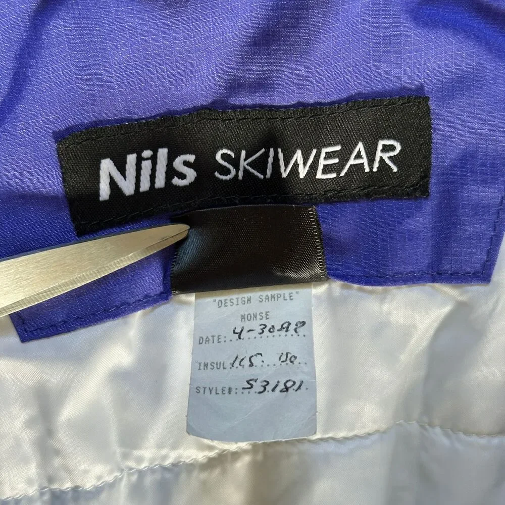 Vintage Nils Skiwear One Piece Ski Suit 4 Petite Purple Black 90s Made in USA⁠